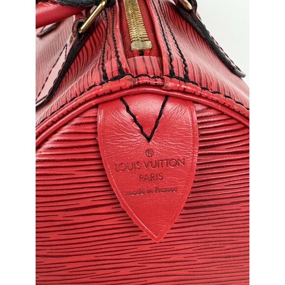 Louis Vuitton Epi Speedy 25 Handbag Castillan Red Leather - Picture 14 of 16